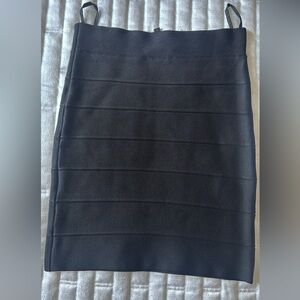 BCBGMaxAzria Black Ribbed Pencil Skirt for Cocktail